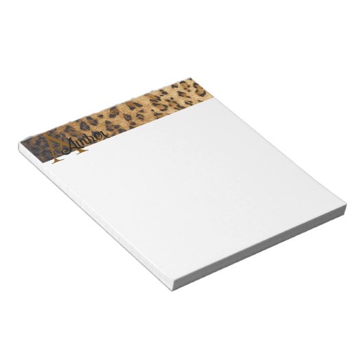 Leopard Print A monogram initials Notepad Notizblock (angewinkelt)
