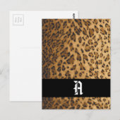 Leopard Print A monogram initials Postcard Postkarte (Vorne/Hinten)