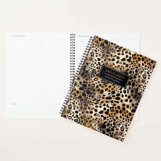 Leopard Print Add Name Planner Planer (Anzeige)