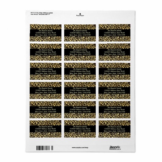 Leopard Print Address Labels Adressaufkleber (Vorne)