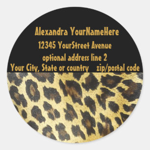 Leopard Print Address Labels Runder Aufkleber