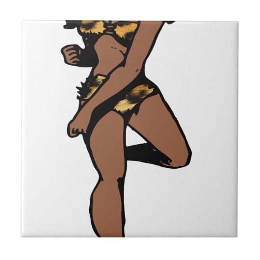 leopard print afrikanisches Button Fliese (Vorderseite)
