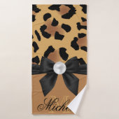 Leopard Print and Bow Badehandtuch (Badehandtuch)