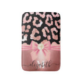 Leopard Print and Bow Badematte (Vorderseite Vertikal)