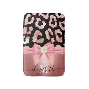Leopard Print and Bow Badematte