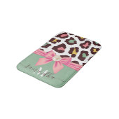 Leopard Print and Bow Badematte (Schrägansicht)