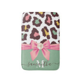 Leopard Print and Bow Badematte (Vorderseite Vertikal)