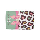 Leopard Print and Bow Badematte (Vorderseite)