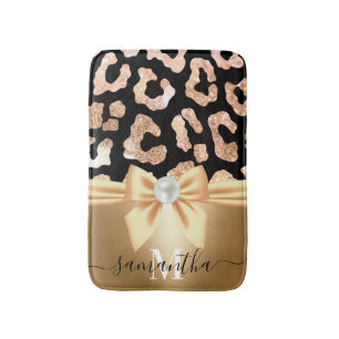 Leopard Print and Bow Badematte
