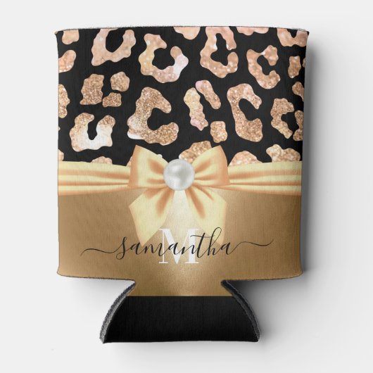Leopard Print and Bow Dosenkühler (Vorderseite)