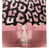 Leopard Print and Bow Duschvorhang (Vorderseite)