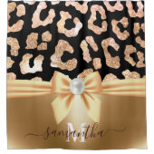 Leopard Print and Bow Duschvorhang (Vorderseite)