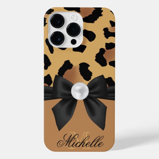 Leopard Print and Bow iPhone Hülle (Rückseite)