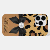 Leopard Print and Bow iPhone Hülle (Rückseite (Horizontal))
