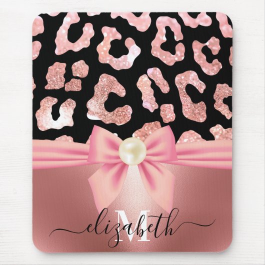 Leopard Print and Bow Mousepad (Vorne)