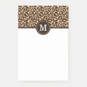 Leopard Print and Brown Custom Monogram Post-it Klebezettel (Vorderseite)