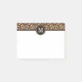 Leopard Print and Brown Custom Monogram Post-it Klebezettel (Vorderseite)