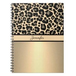 Leopard Print Animal Cheetah Gold Trendy Safari Notizblock