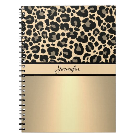 Leopard Print Animal Cheetah Gold Trendy Safari Notizblock (Vorderseite)
