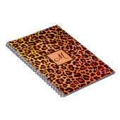 Leopard Print Animal Cheetah Orange Monogram Notizblock (Rechte Seite)