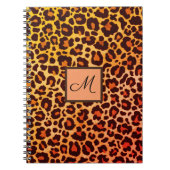 Leopard Print Animal Cheetah Orange Monogram Notizblock (Vorderseite)