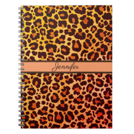 Leopard Print Animal Cheetah Orange Safari Trendy Notizblock