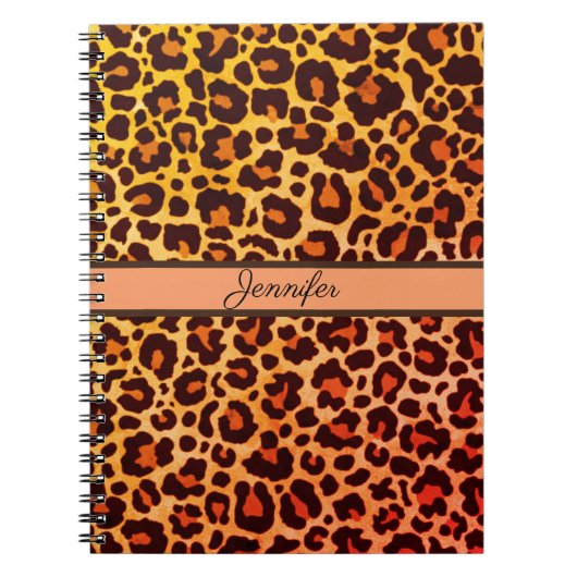 Leopard Print Animal Cheetah Orange Safari Trendy Notizblock (Vorderseite)
