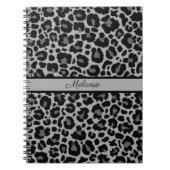 Leopard Print Animal Cheetah Silver Gray Trendy No Notizblock (Vorderseite)