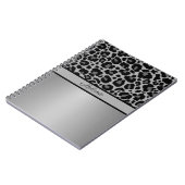 Leopard Print Animal Cheetah Silver Gray Trendy Notizblock (Linke Seite)