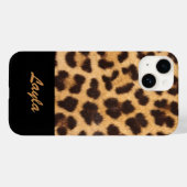 Leopard Print Animal Futter Personalisierter Name Case-Mate iPhone Hülle (Rückseite (Horizontal))