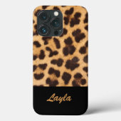 Leopard Print Animal Futter Personalisierter Name Case-Mate iPhone Hülle (Rückseite)