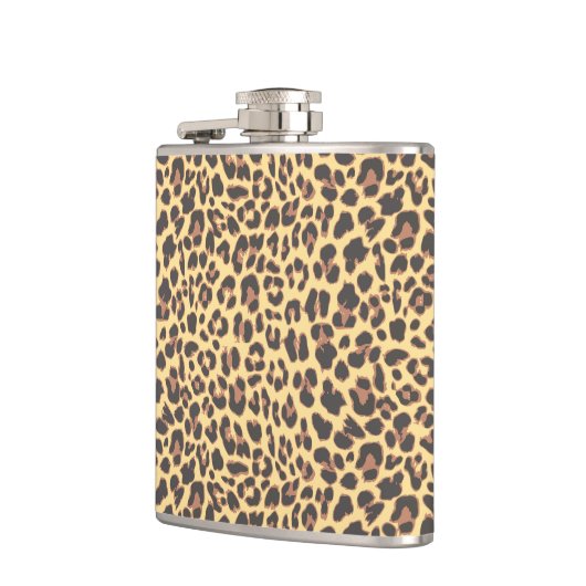 Leopard Print Animal Hautmuster Flachmann (Links)