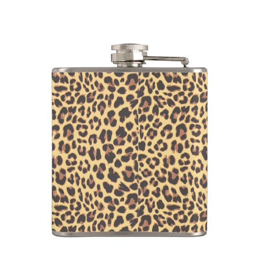 Leopard Print Animal Hautmuster Flachmann (Rückseite)