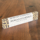 Leopard Print Animal Hautmuster Namensplakette (Seite)