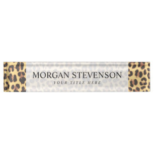 Leopard Print Animal Hautmuster Namensplakette