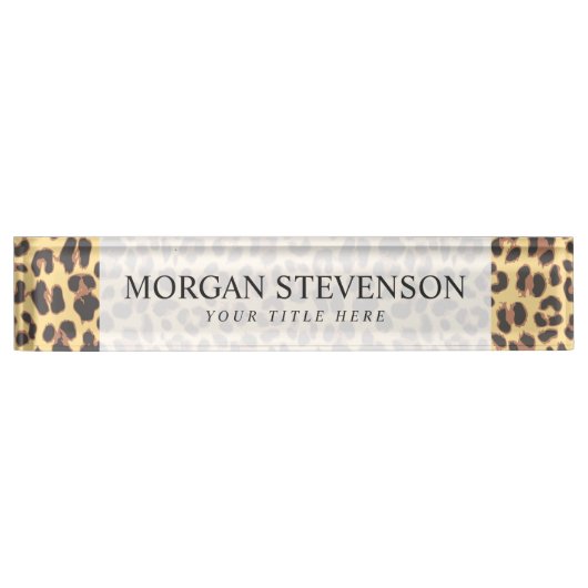 Leopard Print Animal Hautmuster Namensplakette (Vorderseite)