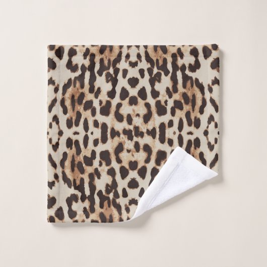 Leopard Print Animal Muster Badhandtuch Set (Waschlappen)
