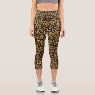 Leopard Print Animal Muster Capri Leggings