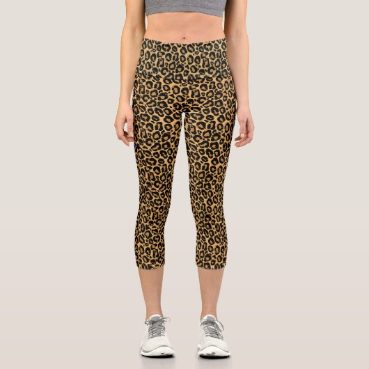 Leopard Print Animal Muster Capri Leggings (Vorderseite)