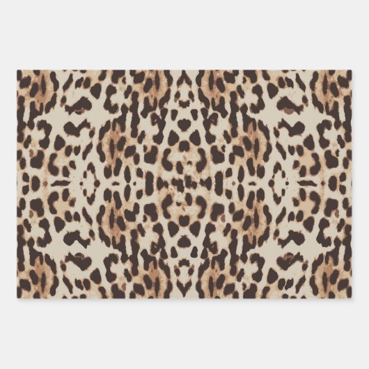 Leopard Print Animal Muster Geschenkpapier Set (Vorderseite 2)