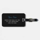 Leopard Print Animal Muster Hübsch Blue Bow Gepäckanhänger (Rückseite horizontal)