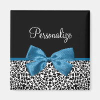 Leopard Print Animal Muster Hübsch Blue Bow