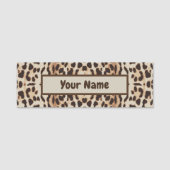 Leopard Print Animal Muster Namensschild (Vorderseite)