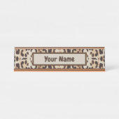 Leopard Print Animal Muster Schreibtischnamensplakette (Vorderseite )