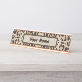 Leopard Print Animal Muster Schreibtischnamensplakette (Vorderseite )