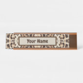 Leopard Print Animal Muster Schreibtischnamensplakette (Vorderseite )
