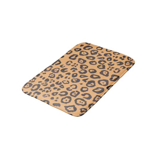 Leopard Print Animal Mustergemälde Badematte (Schrägansicht)