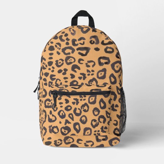 Leopard Print Animal Mustergemälde Bedruckter Rucksack (Vorderseite)
