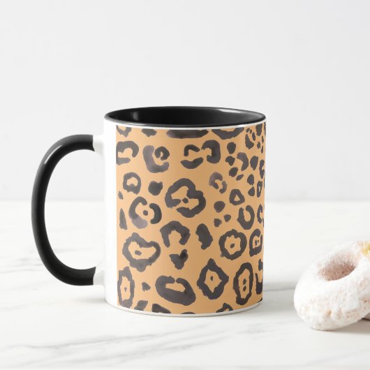 Leopard Print Animal Mustergemälde Tasse (Mit Donut)