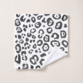 Leopard Print Animal Print Muster Badehandtuch Set (Waschlappen)